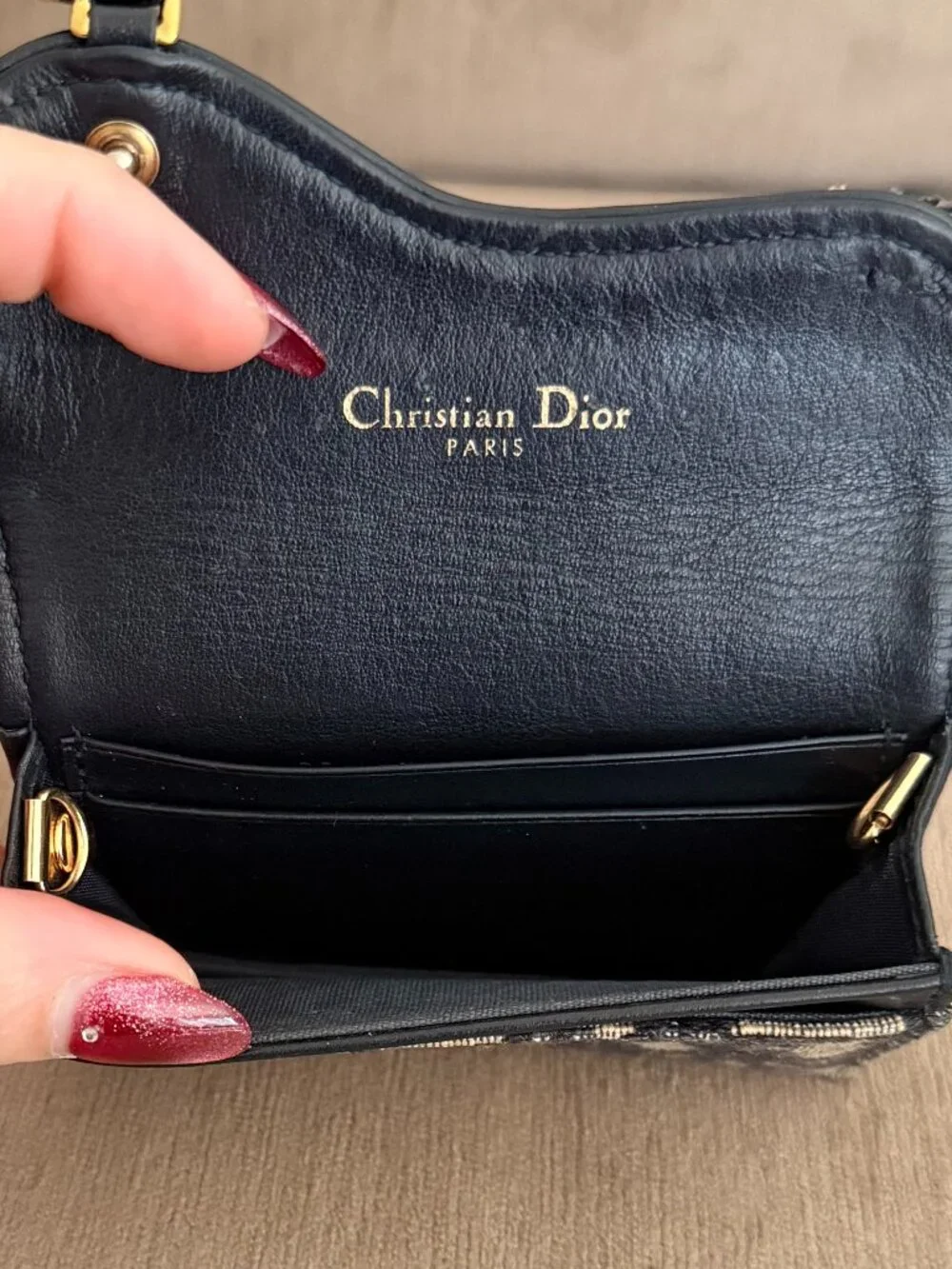 Dior Saddle Oblique Canvas Wallet w D Charm